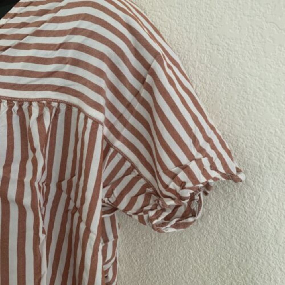 Madewell Rust & White Stripe Rhyme Button-Front C… - image 4